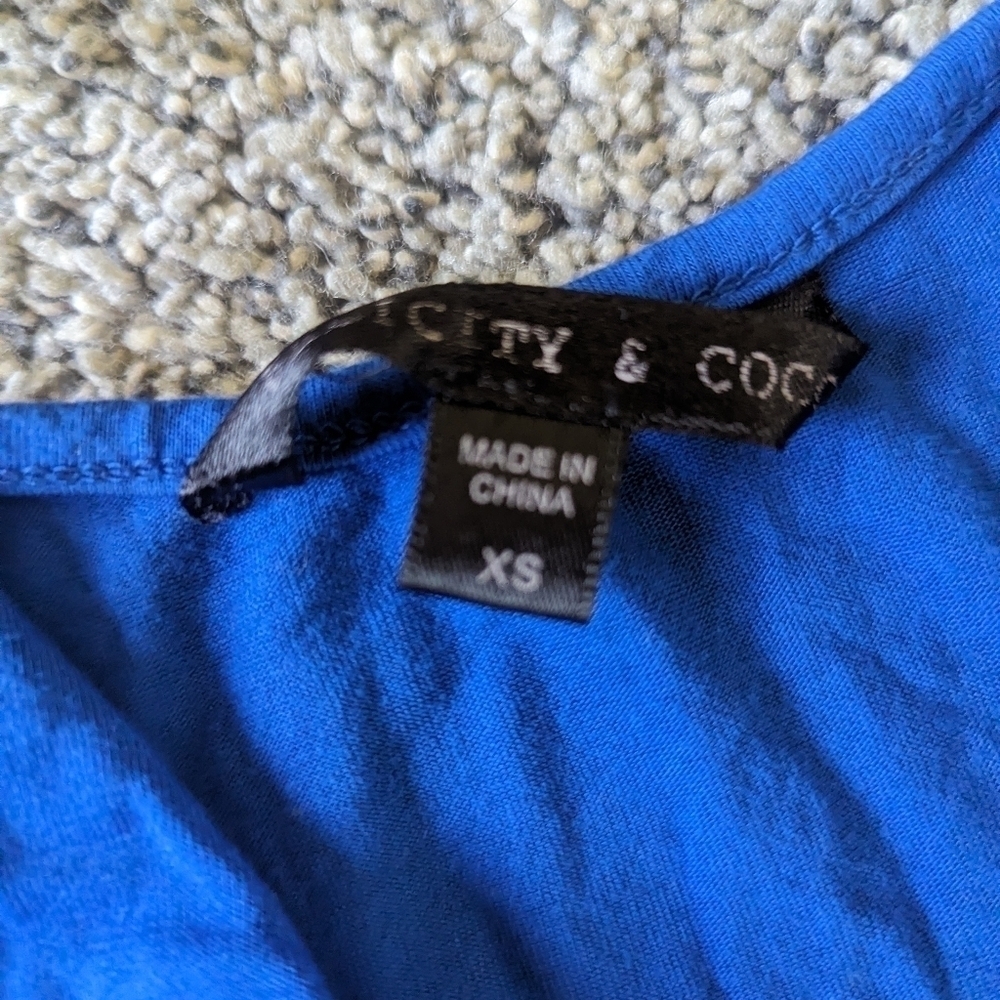 EUC Felicity & Coco Blue Ruffle High/Low Dress XS - Picture 2 of 6